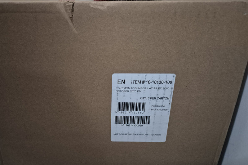 Pokémon TCG: Mega Latias ex Sealed case of 6 boxes