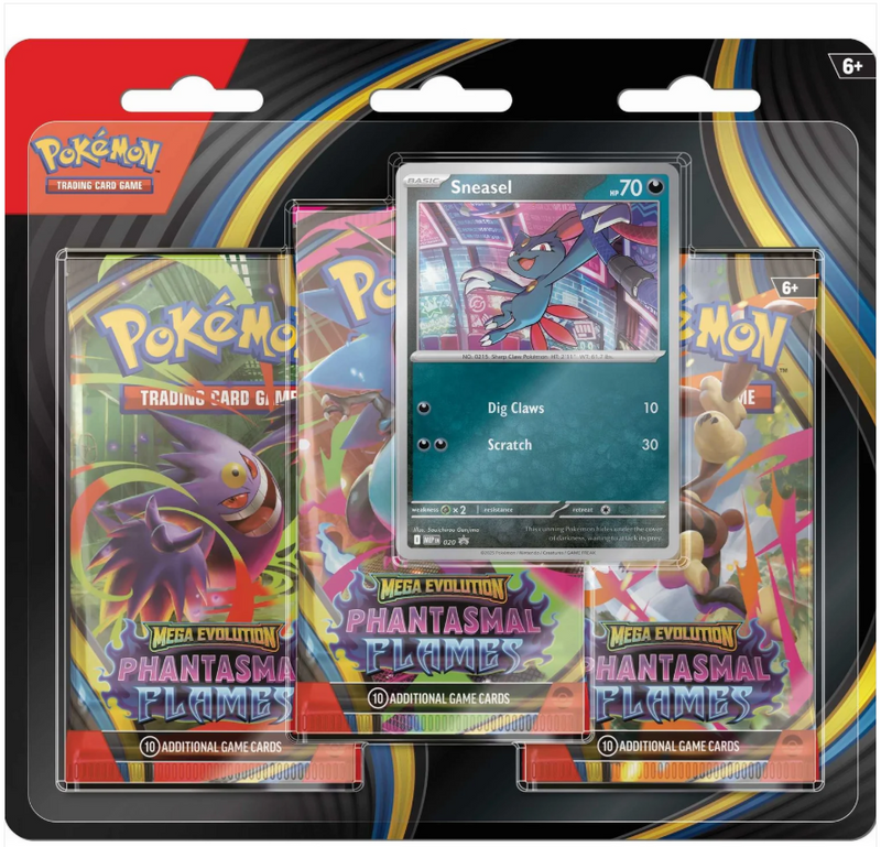 Pokémon TCG: Mega Evolution Phantasmal Flames - 3-pack blister (one of each)
