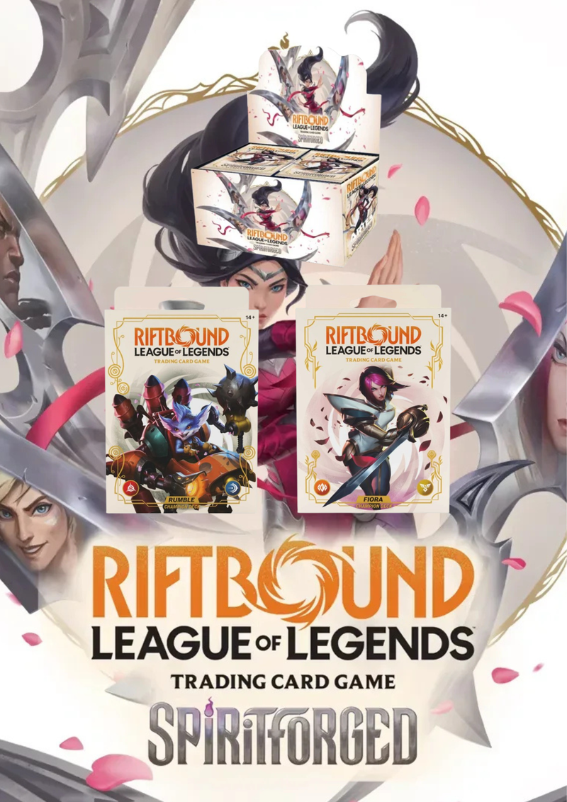 Riftbound: League of Legends Trading Card Game - Spiritforged Booster Box and Rumble Fiora Deck Bundle