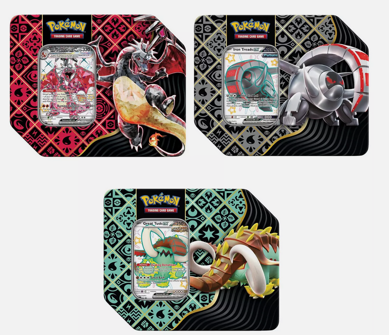 Pokemon TCG Paldean Fates Set of 3 Large 7 " Tins Brand New & Sealed
