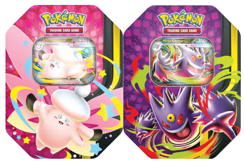 Pokémon - Mega Evolution Clefable ex & Gengar ex  Mega Moonlit Tin Bundle (one of each tin)