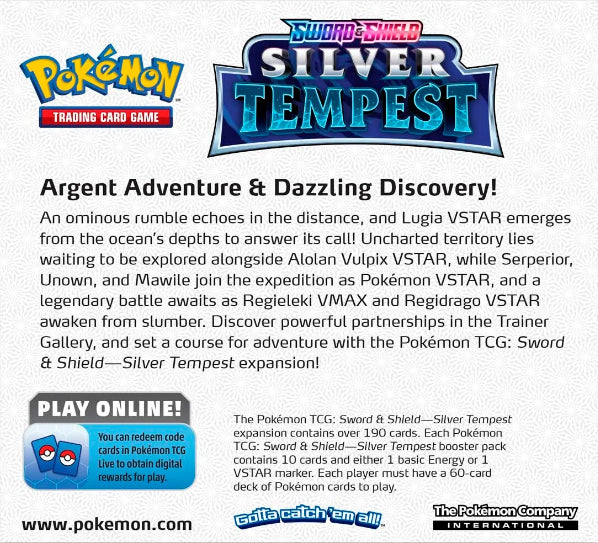Pokemon Sword & Shield Silver Tempest Booster Box
